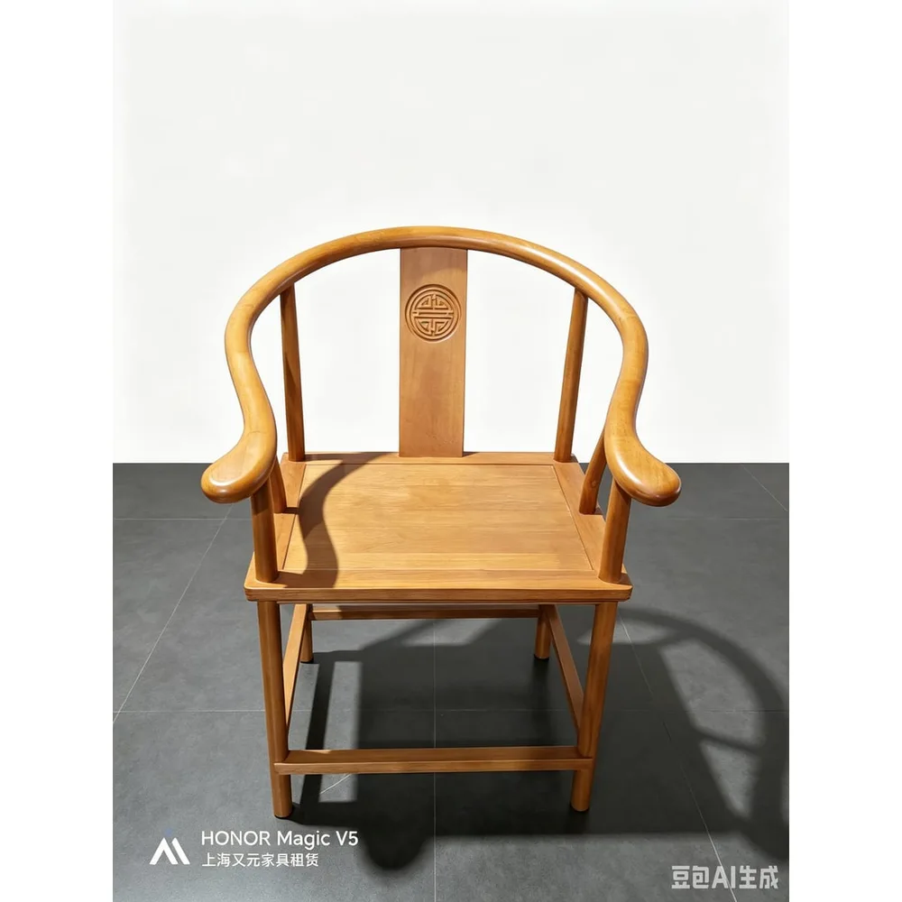仿古圆背茶椅(原木)产品图4