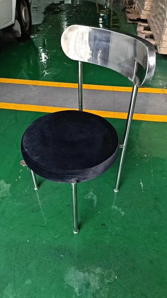 黑色丝绒软面椅产品图2