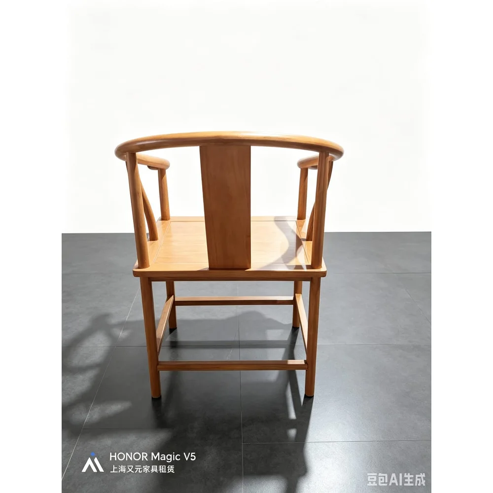 仿古圆背茶椅(原木)产品图5